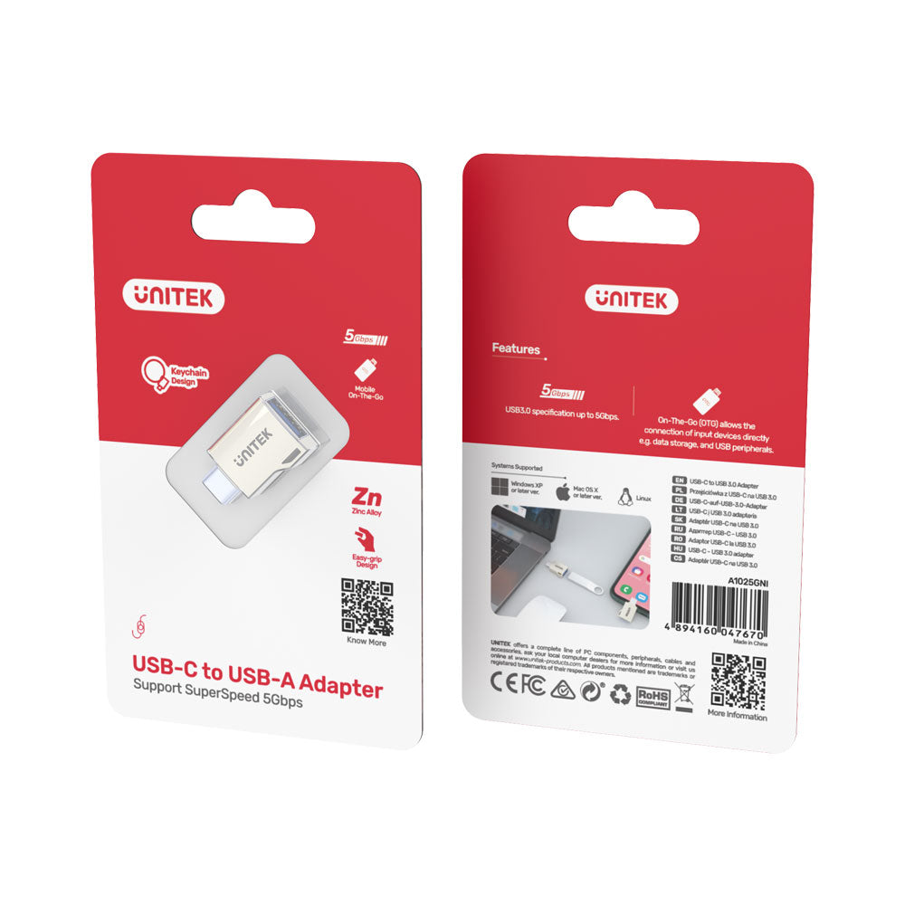 UNITEK USB3.0 TYPE-C TO TYPE-A ADAPTER (A1025GNI)