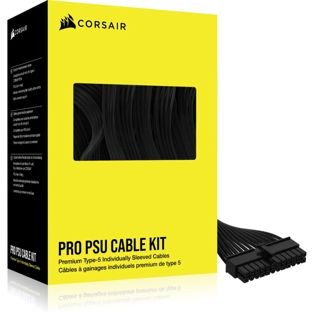 Corsair Premium Individually Sleeved DC Cable Pro Kit; Type 5 (Shift and SL PSU); BLACK - image 2