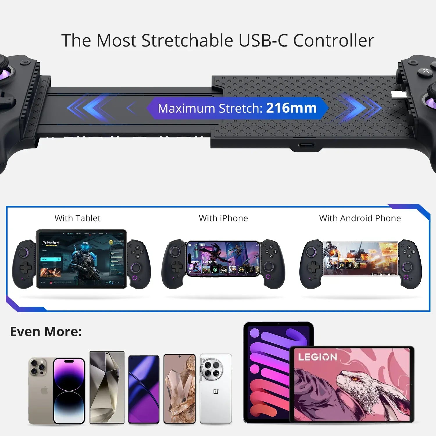 Abxylute S9 Mobile controller - USB-C + Bluetooth: Supports a wide range of phone/tablet devices compatibility; - image 3