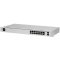 Ubiquiti USW-16-PoE 16-port Layer 2 PoE switch, 8 x GbE PoE+, 8 x GbE ports, 2 x 1G SFP ports, 42W total PoE Power, fanless, silent cooling, ESD/EMP protection, 1.3" touchscreen LCM display, Rackmount (Kit included)