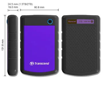 TRANSCEND 2TB USB3.1 RUGGED 2.5'' HDD - PURPLE - image 2