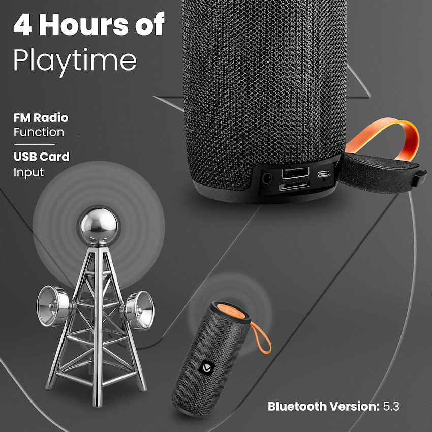 Volkano Stun 2.0 Series Bluetooth Speaker - Black - image 20