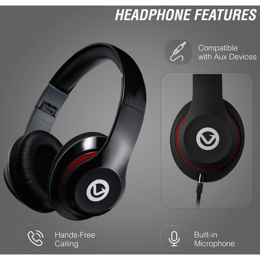 Volkano Falcon Headphones with Microphone - Black - image 20