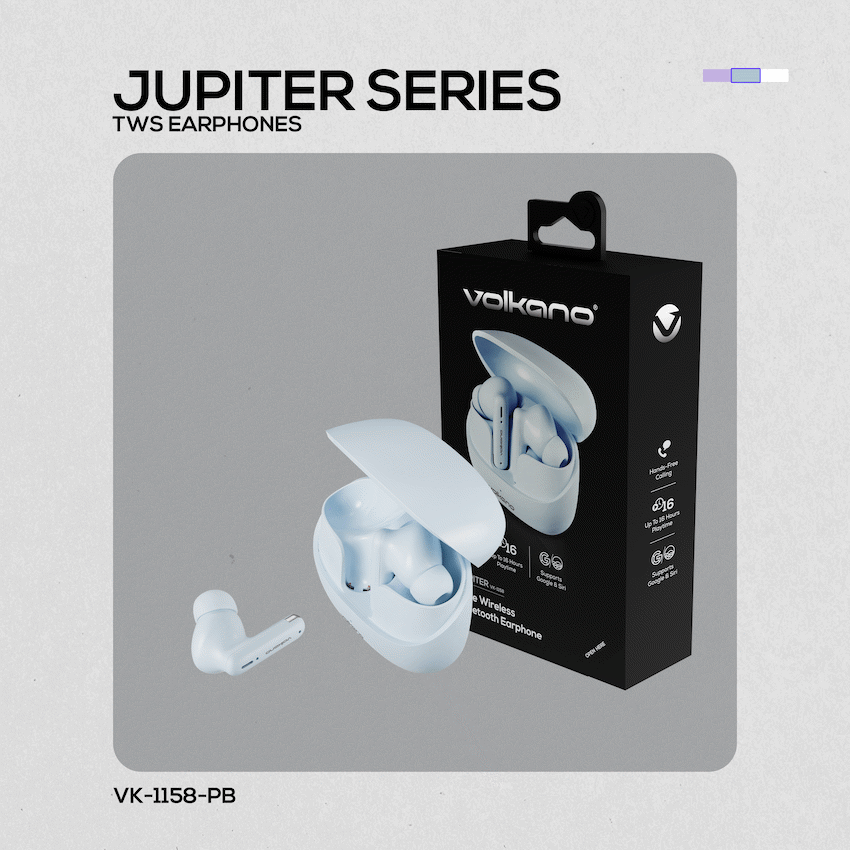 Volkano Jupiter Series TWS Earphones - Pastel Blue - image 20
