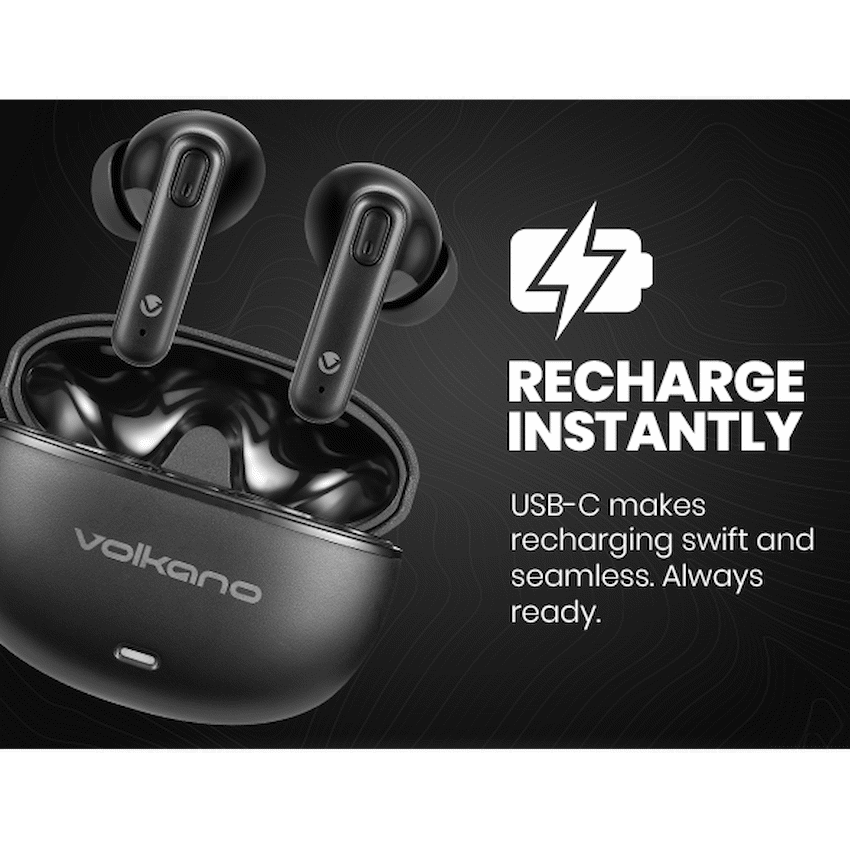 Volkano Pulse Series True Wireless Earphones with Charging Case - Black - image 20
