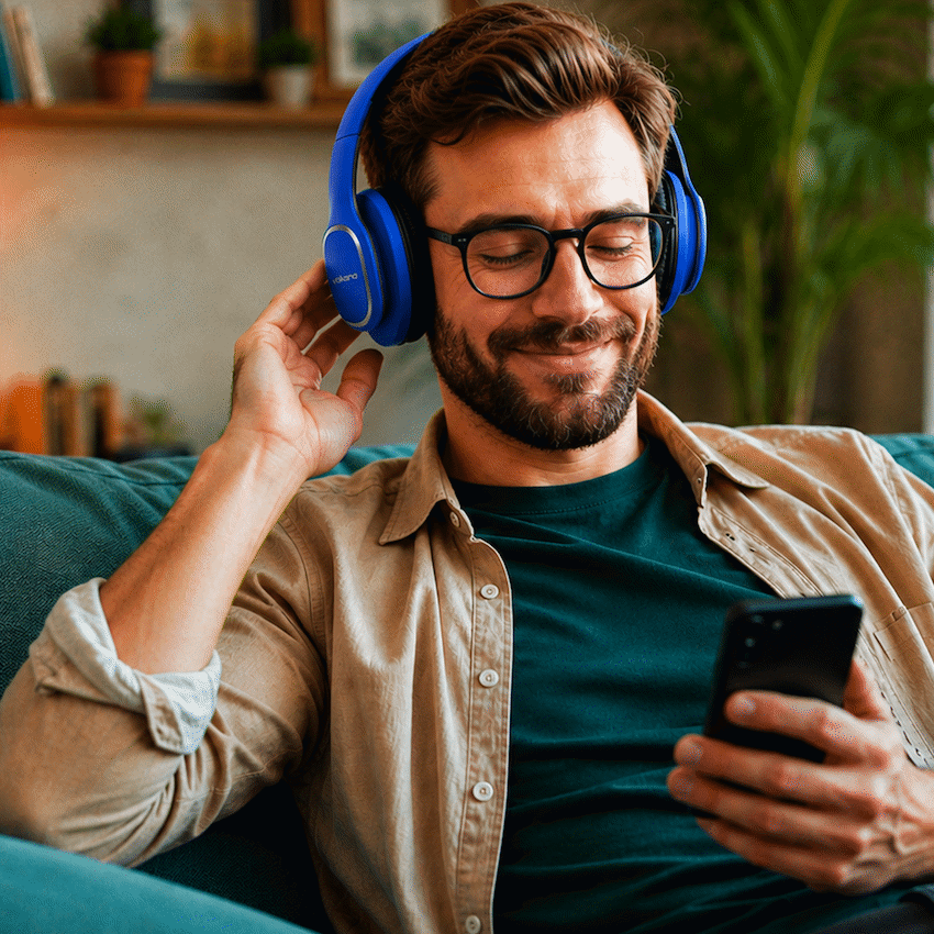 Volkano Phonic Series Bluetooth Full Size Headphones - Blue - image 20