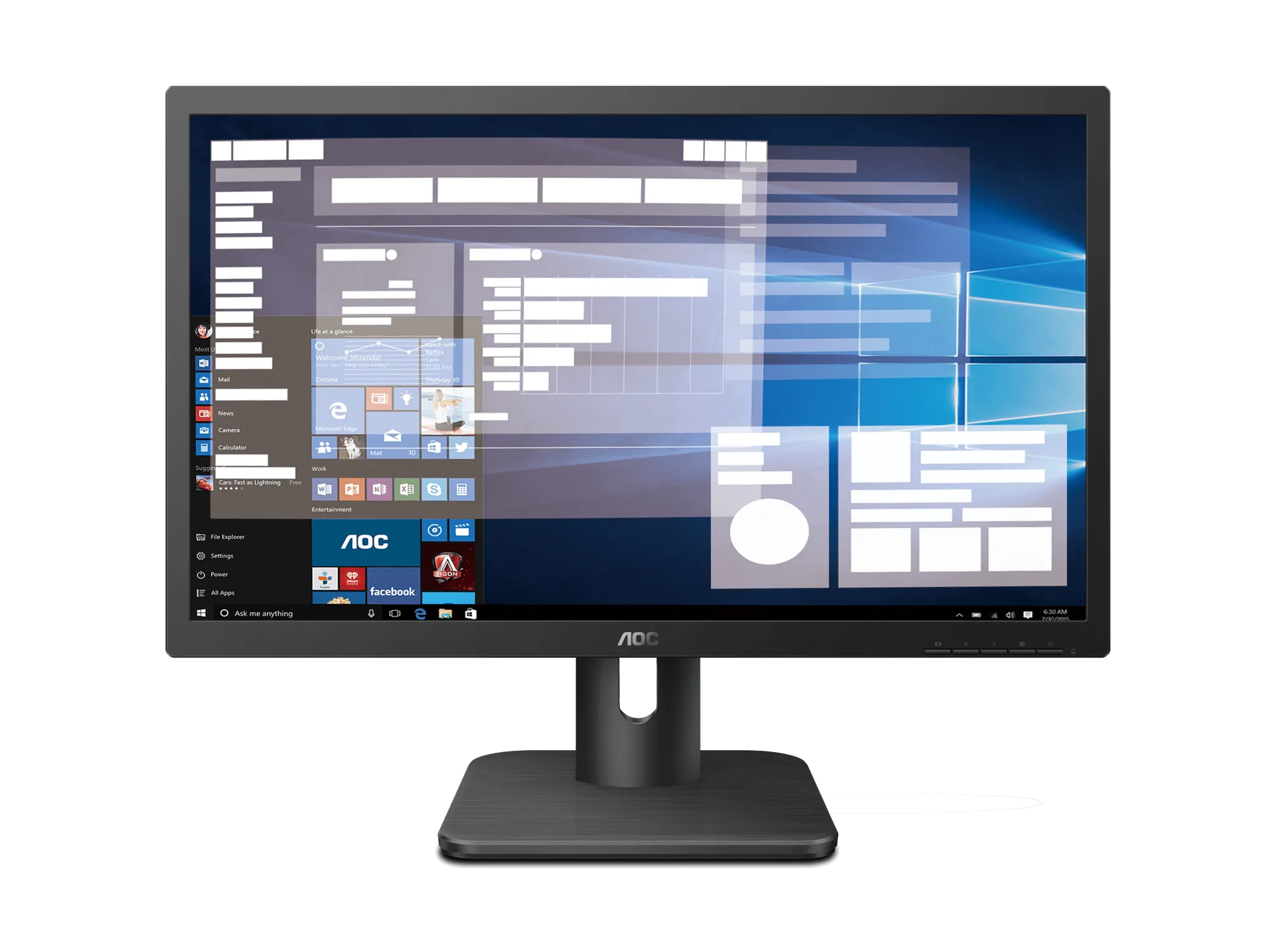 AOC-20E1H Monitor|19.5 Inch|5ms (GtG)|1600*900;60Hz|200nits|HDMI+VGA|Internal PSU|Eye Care|Flicker Free|3YR Warranty - image 2