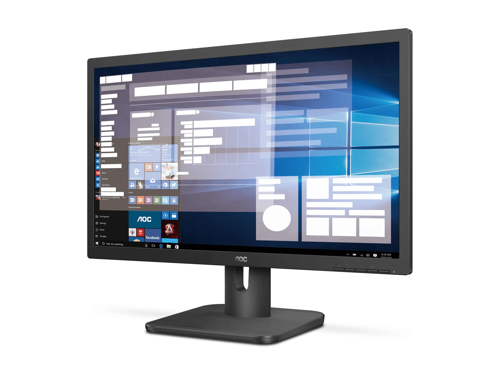 AOC-20E1H Monitor|19.5 Inch|5ms (GtG)|1600*900;60Hz|200nits|HDMI+VGA|Internal PSU|Eye Care|Flicker Free|3YR Warranty - image 3