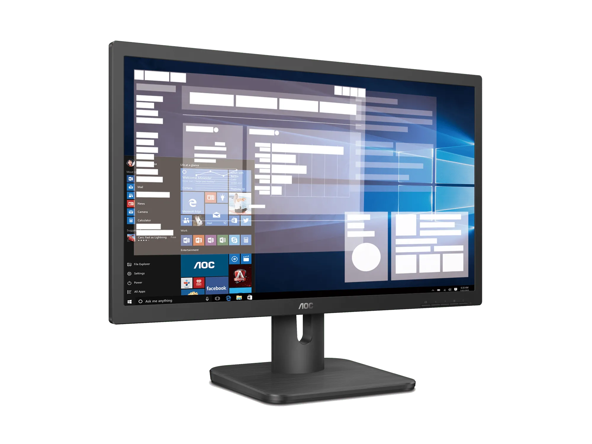 AOC-20E1H Monitor|19.5 Inch|5ms (GtG)|1600*900;60Hz|200nits|HDMI+VGA|Internal PSU|Eye Care|Flicker Free|3YR Warranty - image 4