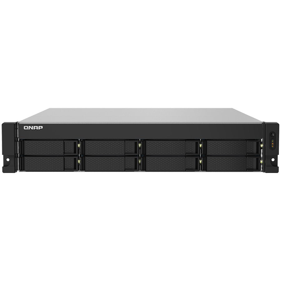 QNAP 8-Bay AL324 quad-core 1.7 GHz rackmount NAS with 250W redundant PSU, 4GB DDR4 UDIMM RAM, SATA 6Gb/s, 2x 10GbE SFP+, 2x 2.5GbE, 1x PCIe Gen2