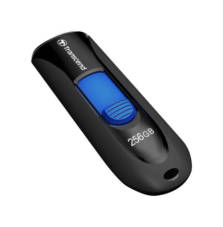 TRANSCEND 256GB JF790 USB3.1 GEN 1 CAPLESS FLASH DRIVE - BLACK AND BLUE - image 3