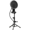 LORGAR Voicer 721, Gaming Microphone, Black, USB condenser microphone with tripod stand, pop filter, including 1 microphone, 1 Height metal tripod, 1 plastic shock mount, 1 windscreen cap, 1,2m metel type-C USB cable, 1 pop filter, 154.6x56.1mm