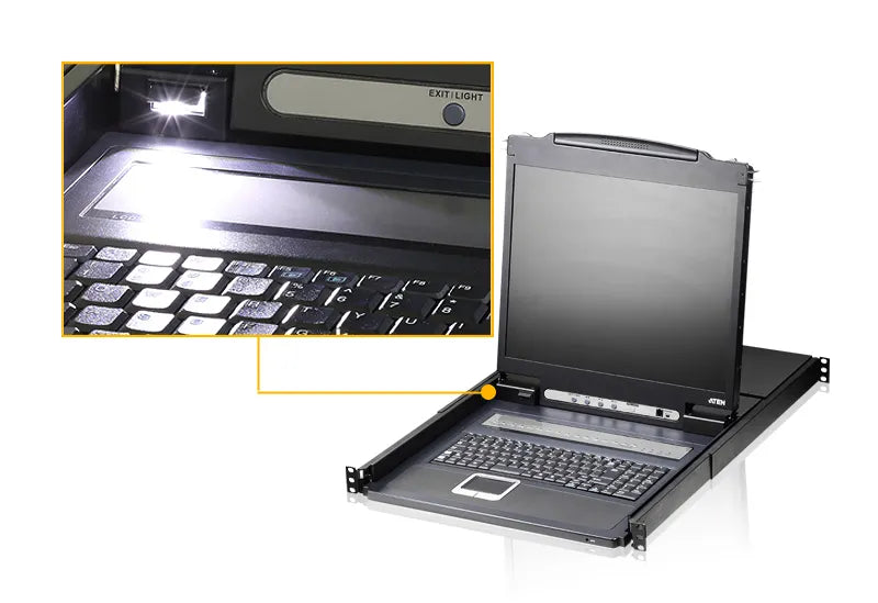 ATEN 8P PS/2-USB VGA 19'' LCD KVM Switch W/(USA KB/SPKB)/W/(US/EU) CORD - image 4