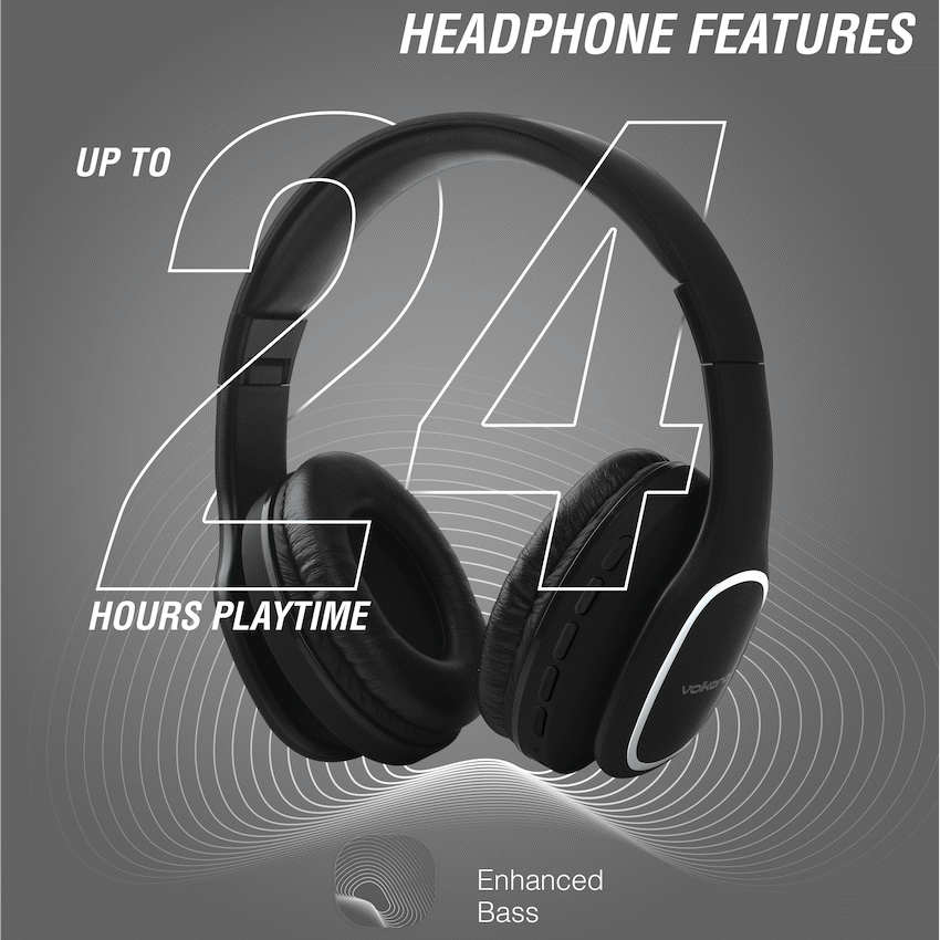 Volkano Phonic Series Bluetooth Full Size Headphones - Black - image 23