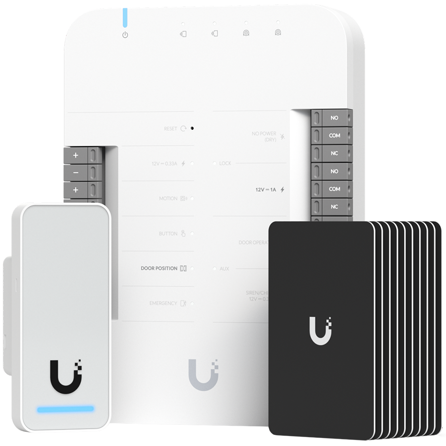 Ubiquiti quick start for Access with all you need for one door with one reader,  Door Hub, G2 Reader, 10 x Access Cards