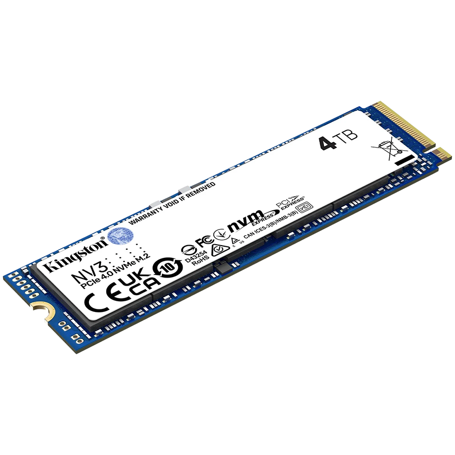 Kingston 4TB NV3 SSD M.2 2280 PCIe 4.0 NVMe, Read: 6,000/ Write: 5,000MB/s