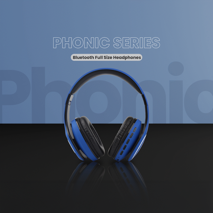 Volkano Phonic Series Bluetooth Full Size Headphones - Blue - image 24