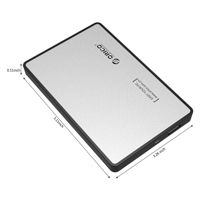 ORICO 2.5″ USB3.0 External HDD Enclosure – Silver