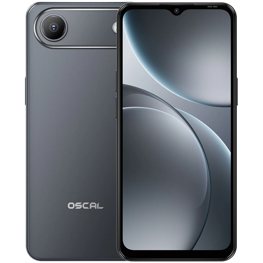 OSCAL Flat 3C LTE Smartphone, 6.65'' HD+ IPS 720*1612 90Hz, Quad-core T310 up to 2.0GHz, 4GB/32GB, Camera: Rear 32MP, Front 12MP, Wi‑Fi 5, BT5.0, 5000mAh Battery, Android 16, Black