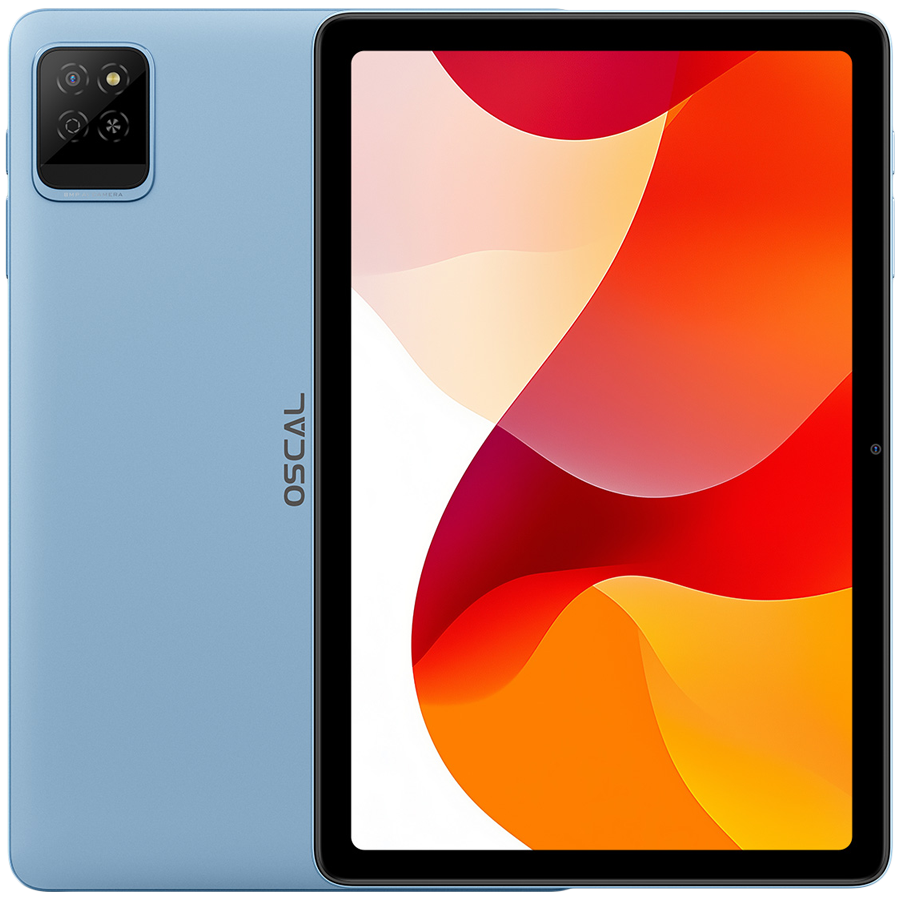 OSCAL Pad 30 WiFi Tablet, 10.1'' HD+ IPS 800*1280 60Hz, Quad-core T310 up to 2.0GHz, 4GB/128GB, Camera: Rear 8MP, Front 5MP, Dual Band WiFi 5, BT5.0, 6600mAh Battery, Android 15,Blue