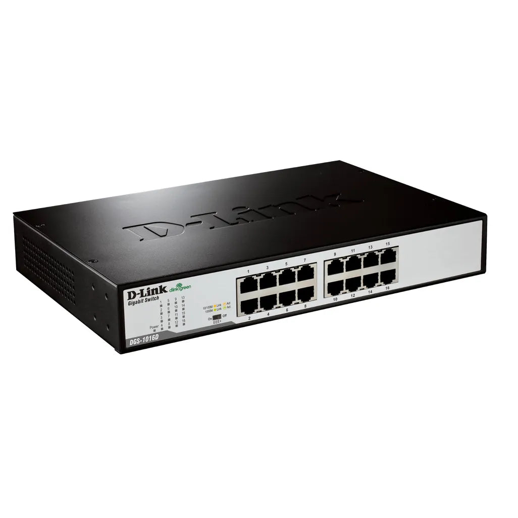 D-Link DGS-1016D/E, Unmanaged, Full duplex, Rack mounting