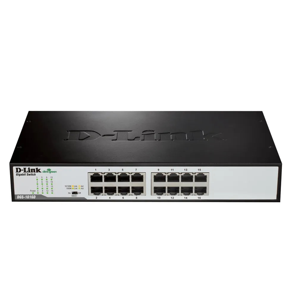 D-Link DGS-1016D/E, Unmanaged, Full duplex, Rack mounting