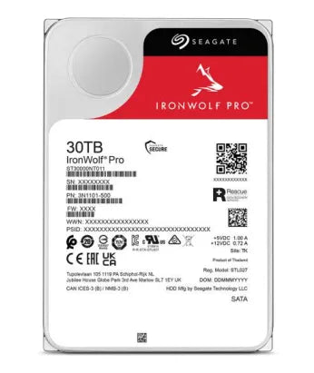 Seagate Ironwolf Pro ST30000NT011 30TB 3.5'' HDD NAS Drives 7200 RPM; SATA 6GB/s Interface; 256MB Cache;550TB/Year; Unlimited Ba