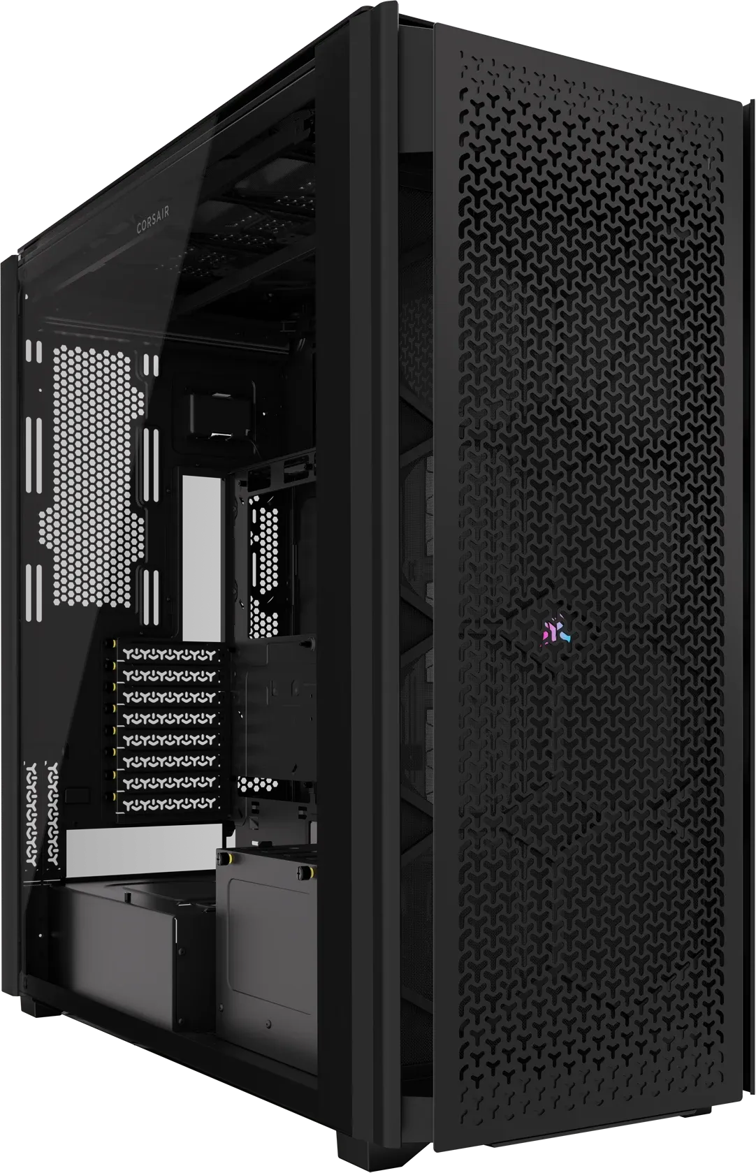 iCUE LINK 9000D AIRFLOW Tempered Glass Super-Tower; Supports  18x 120mm fans - Black - image 2