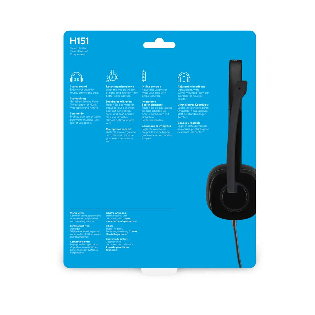 Logitech Headset H151 Stereo With Noise-canceling Mic