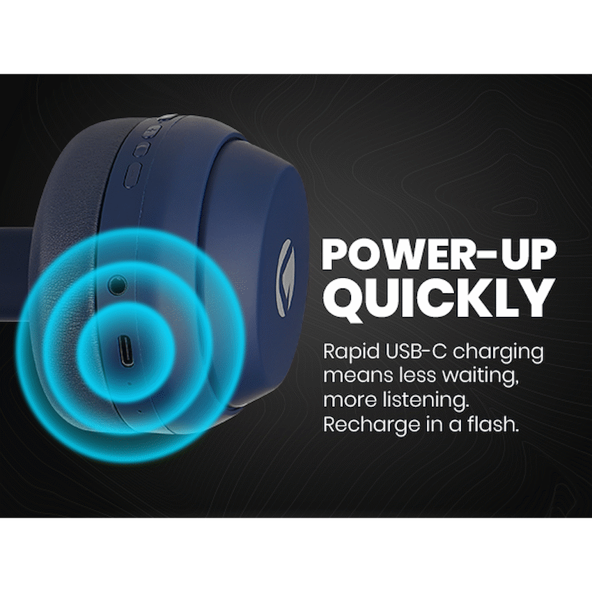 Volkano SoundSweeper Series Active Noise Cancelling bluetooth Headphones - Blue - image 28