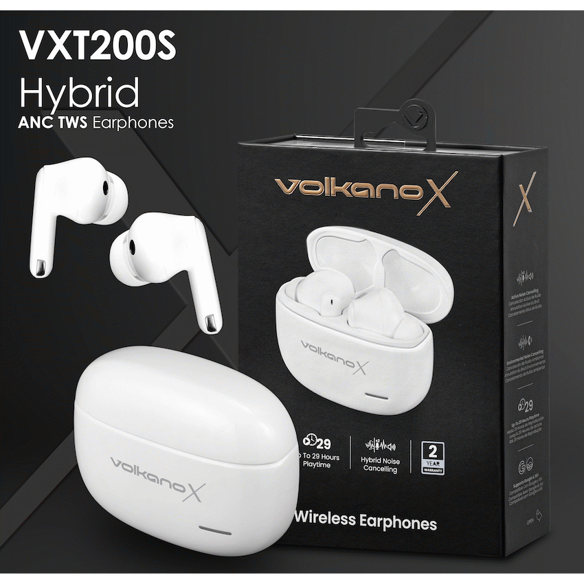 VolkanoX VXT200S Hybrid ANC TWS Earphones - White - image 28