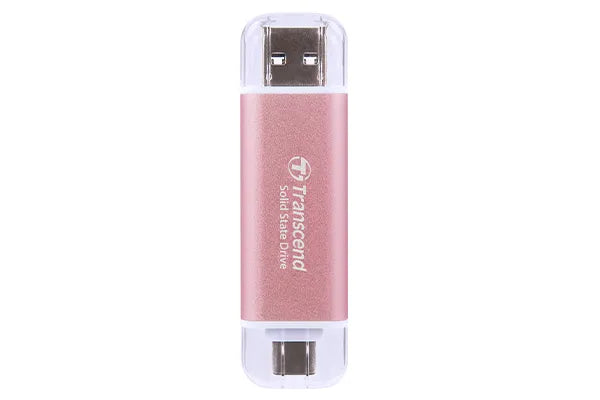 TRANSCEND 1 TB ESD310P USB3.2 TYPE A & C (USB 10Gbps) OTG COMPACT PORTABLE SSD  - Read 1050MB/s Write 950 MB/s - Pink