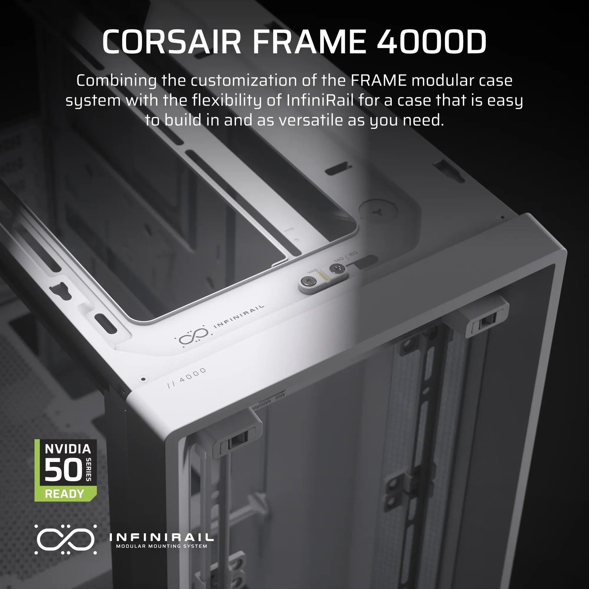 FRAME 4000D White Mid-Tower PC Case; 2x 3.5'' |  2x 2.5'' Drive Bays; Up to 360mm Radiator compatible; No Fans - image 2