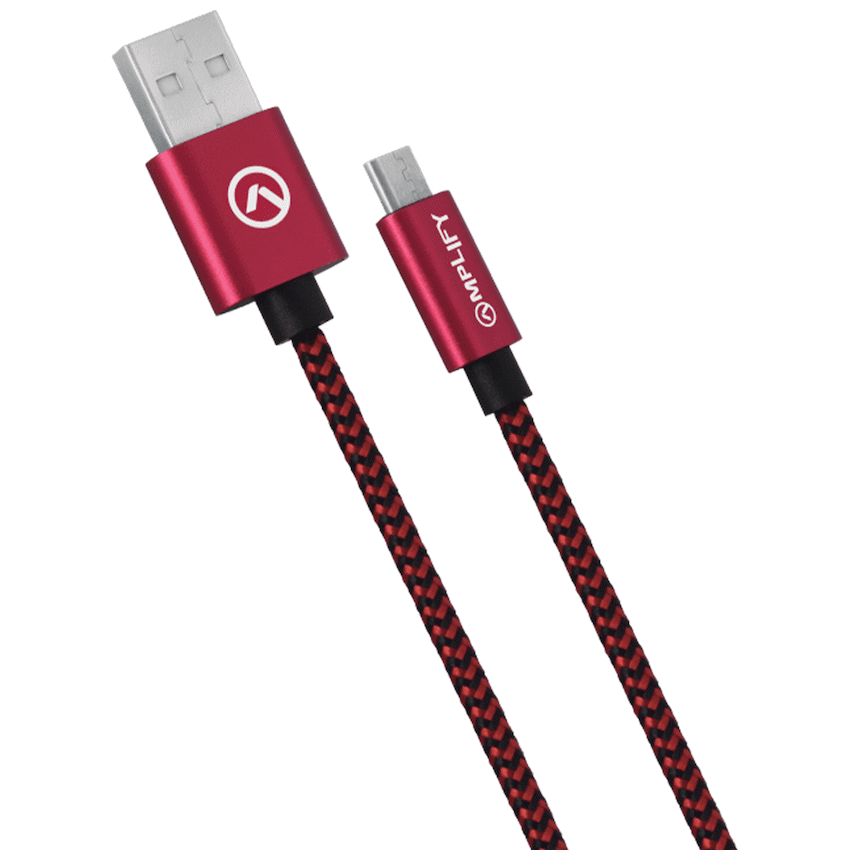 Amplify Linked Series Micro USB Braided Cable - 2m - Black/Red - image 2