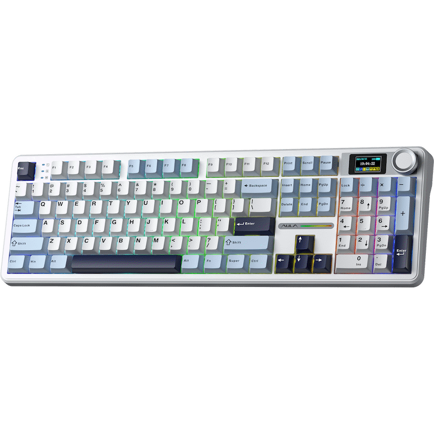 Aula Mechanical Gasket LCD Full Keyboard Multimode - Black/Grey - image 2