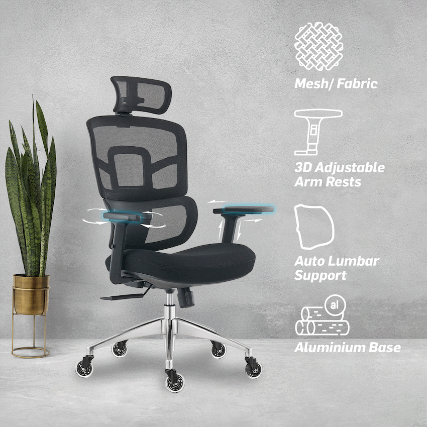 Everfurn Premium Graphite Ergo High Back Chair - Black - image 2