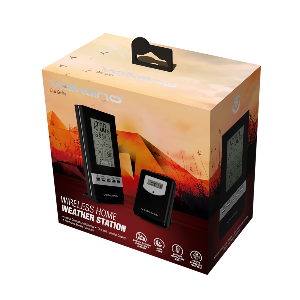 Volkano Dew Series Weather Station - Black