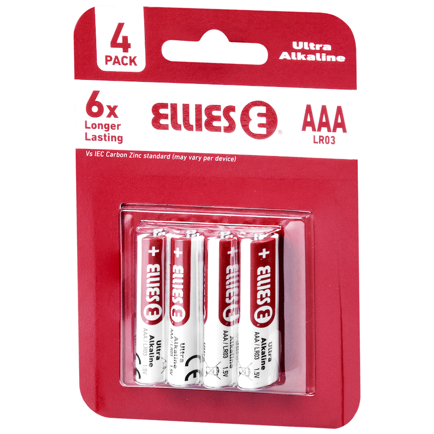 Ellies Ultra Series - Alkaline Batteries AAA 4 Pack -WT - image 2