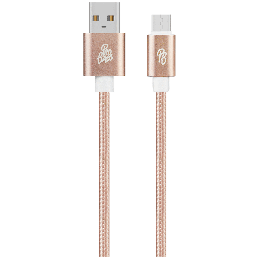 Pro Bass Braided Series Micro USB Cable - Pastel Pink 1.5m - image 2