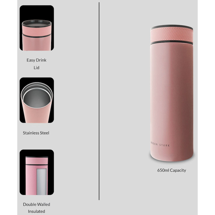 Boden Stark 650ml Flask - Pink - image 2
