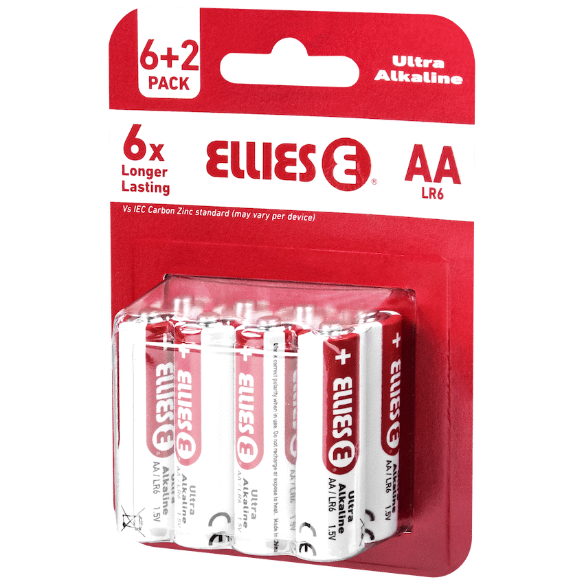 Ellies Ultra Series - Alkaline Batteries AA 6 + 2 Pack -WT - image 2