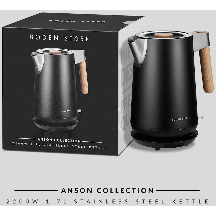 Boden Stark Anson Collection 1.7l 2000w Stainless Steel Kettle - Black - image 2