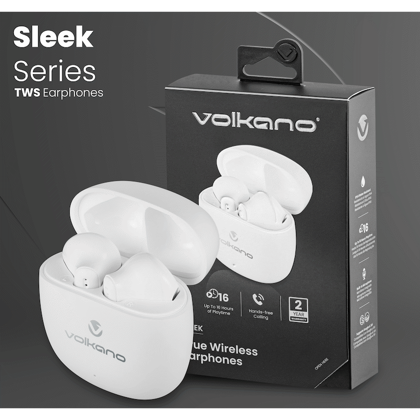 Volkano Sleek Series TWS Earphones - White - image 2
