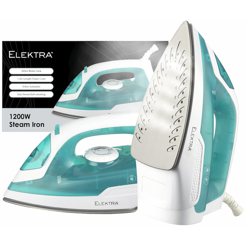 Elektra 1200W Steam Iron - Green - image 2