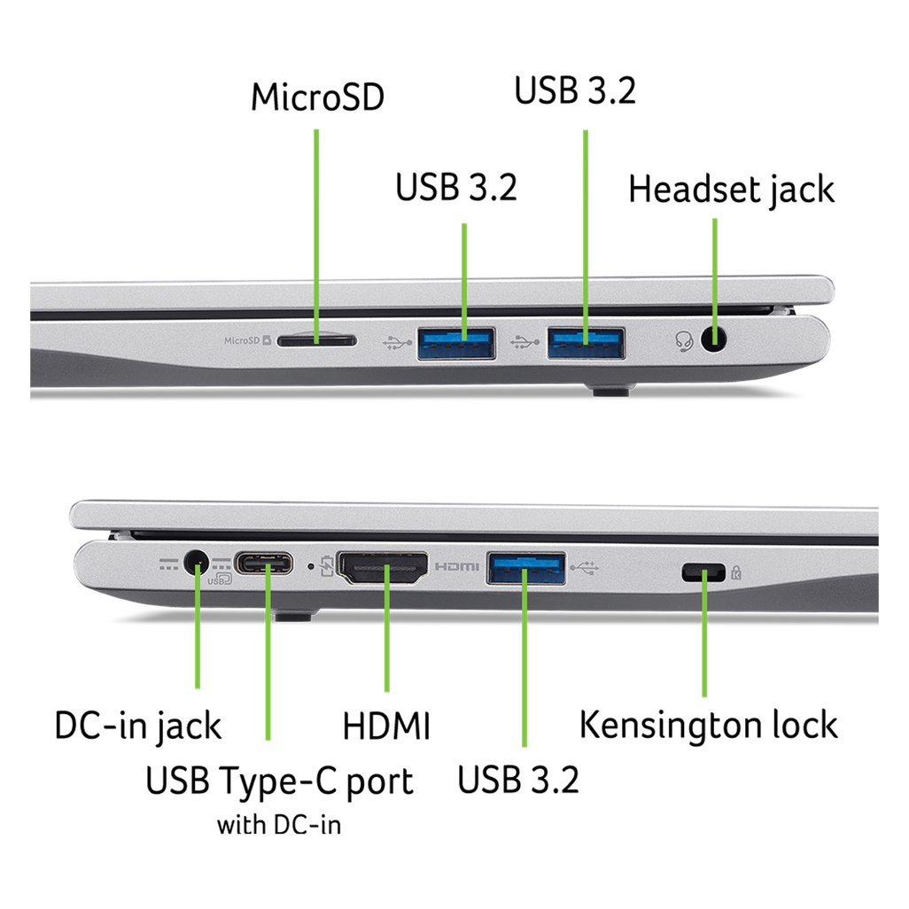 Acer 14" Core i3-N300 8gb/512gb W11H - Silver