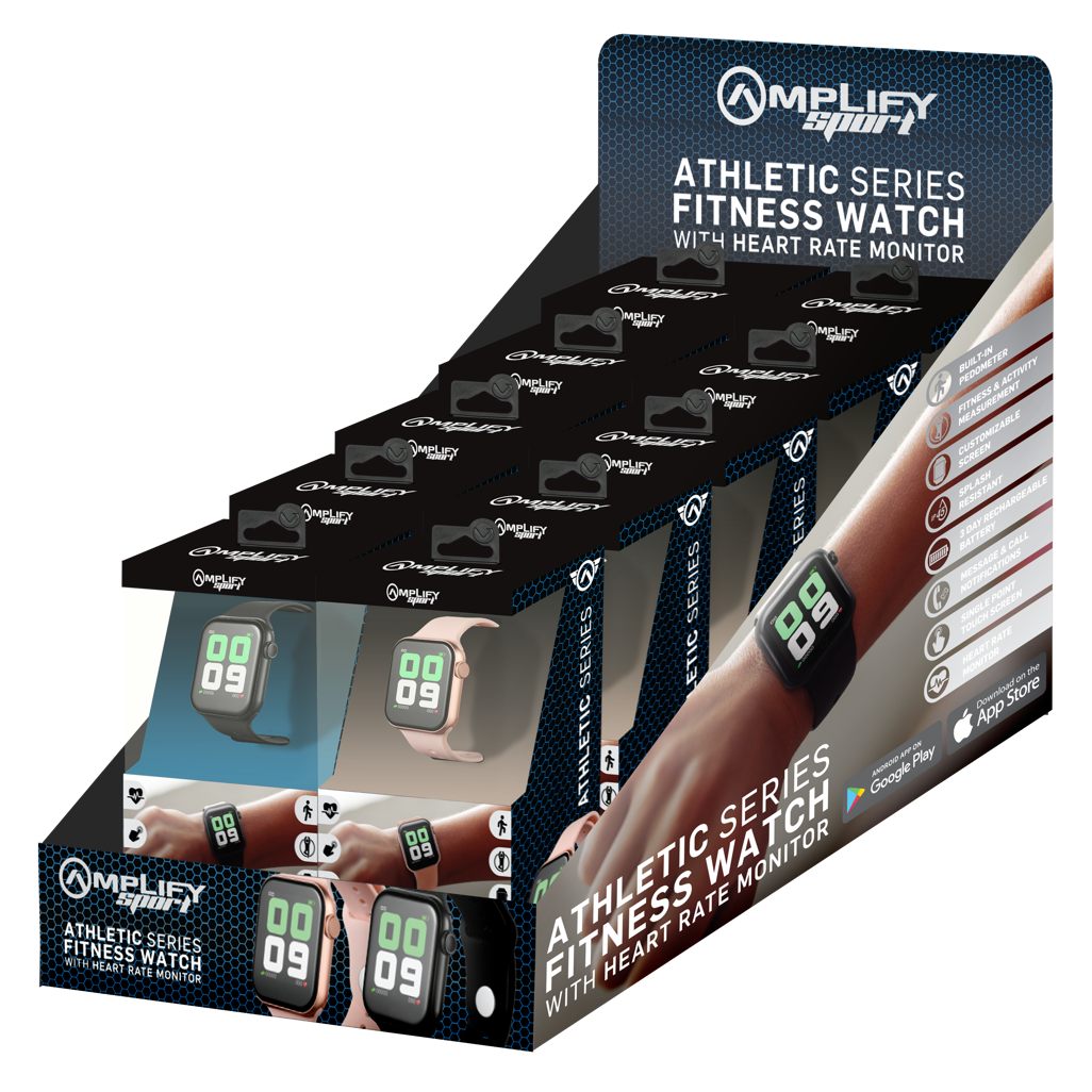 Amplify Sport Athletic series fitness watch - square, gold