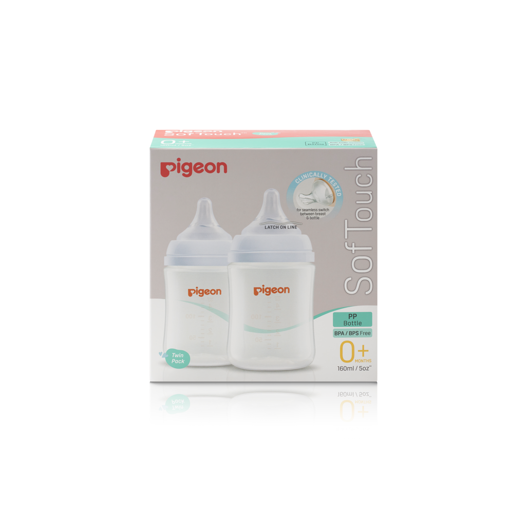 PIGEON SOFTOUCH NURSING BOTTLE 160ML - TWIN PACK