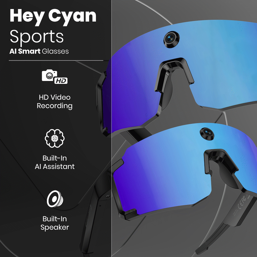 Volkano Hey Cyan Sports - AI Smart Glasses - Black - image 2