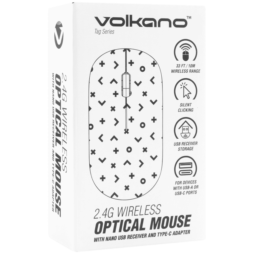 Tag Series 2.4G Wireless Optical Mouse with Nano USB and Type-C Receiver - Black Geo - image 2