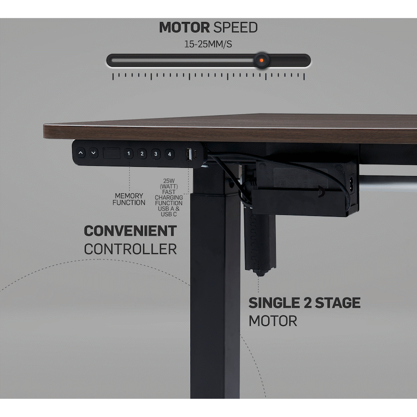 Berlin Height-Adjustable Desk - Base & Controller - Black - image 2